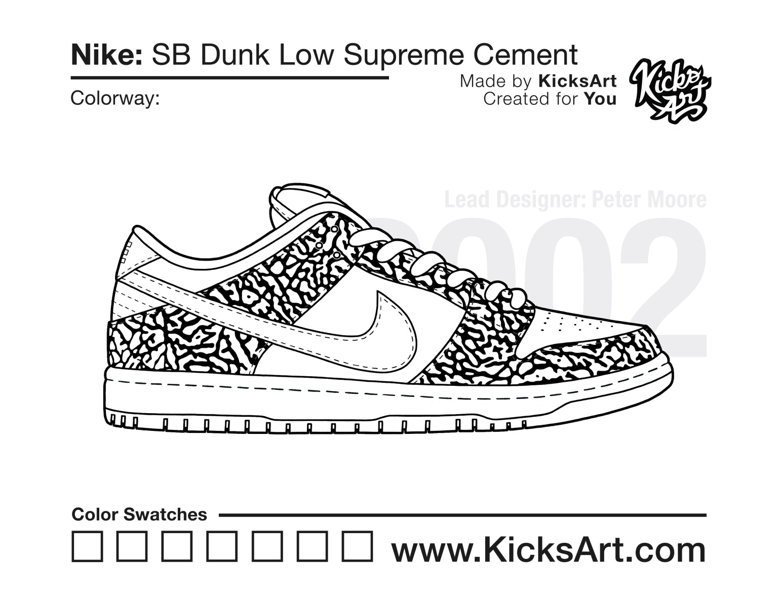 Nike sb dunk low sneaker coloring pages