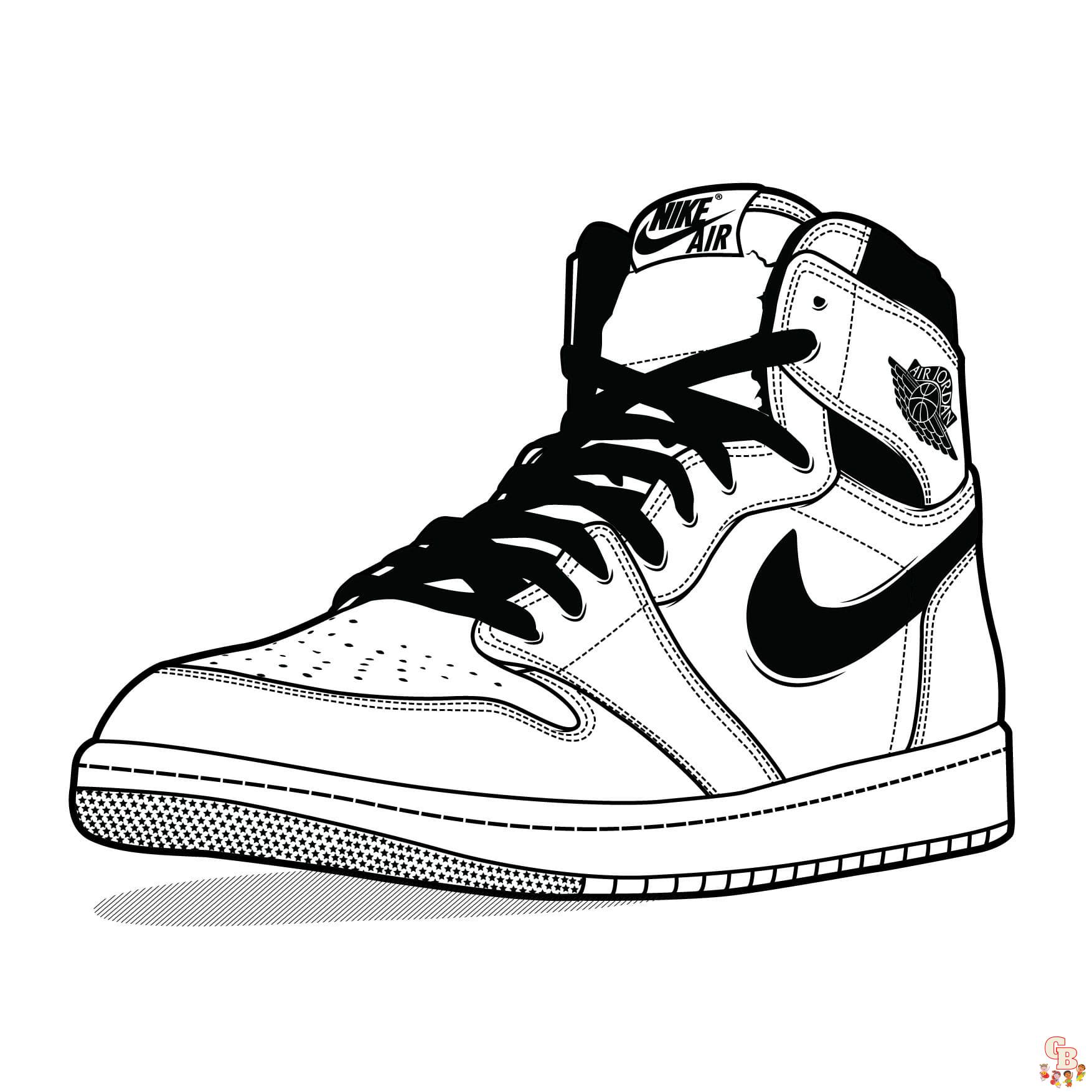 Jordan shoes coloring pages