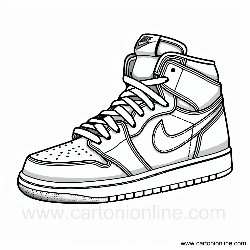 Jordan nike shoes coloring page