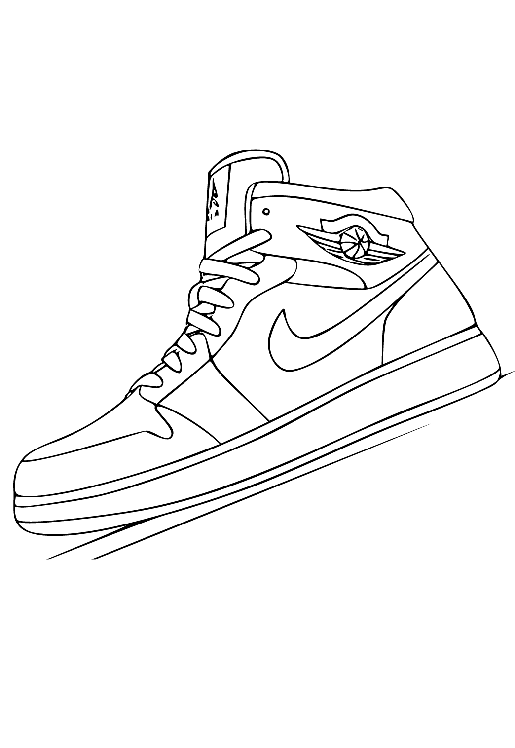 Free printable nike emblem coloring page for adults and kids