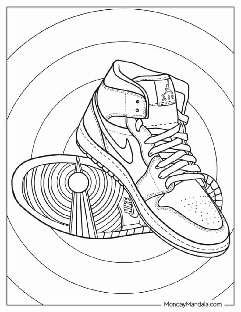 Shoe coloring pages free pdf printables