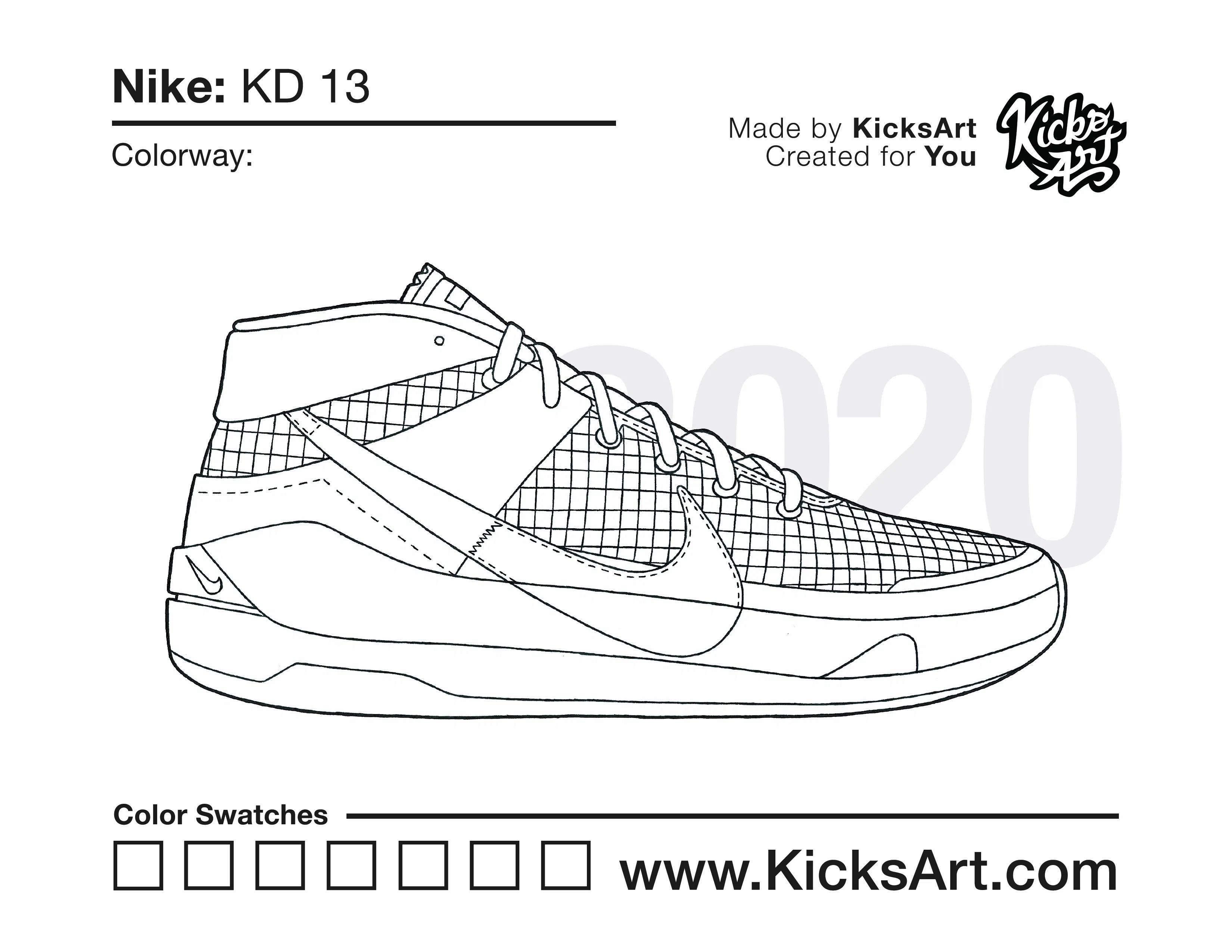 Nike kd sneaker coloring pages