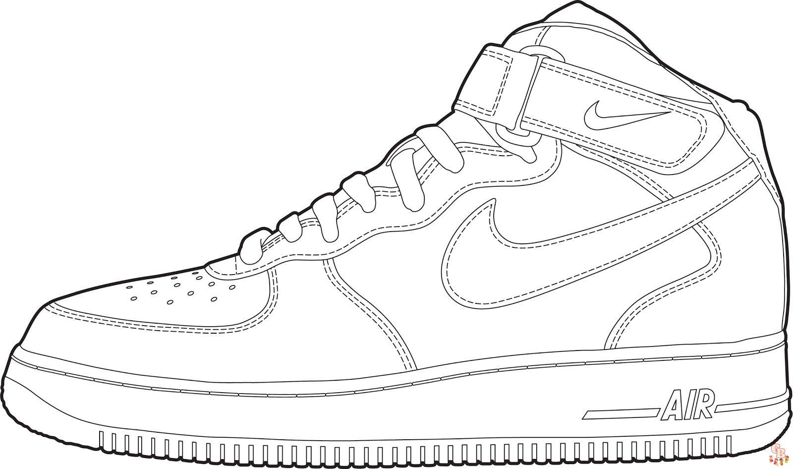 Enjoy coloring your favorite nike shoes with nike coloring pages