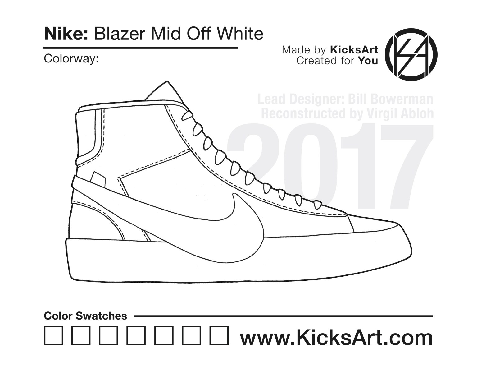 Nike blazer mid sneaker coloring pages