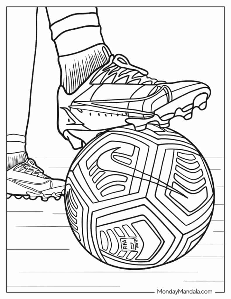 Soccer coloring pages free pdf printables