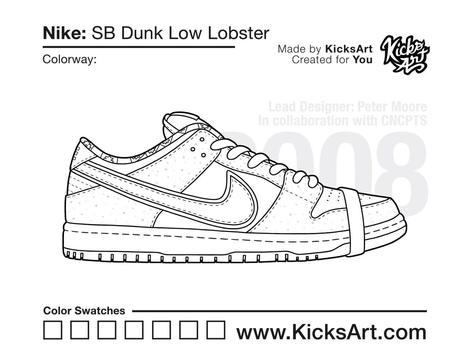 Nike sb dunk low sneaker coloring pages