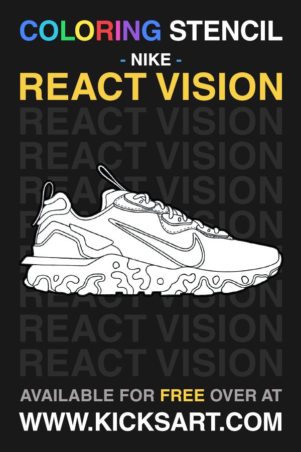 Nike react vision sneaker coloring page nike react vision nike react coloring pages