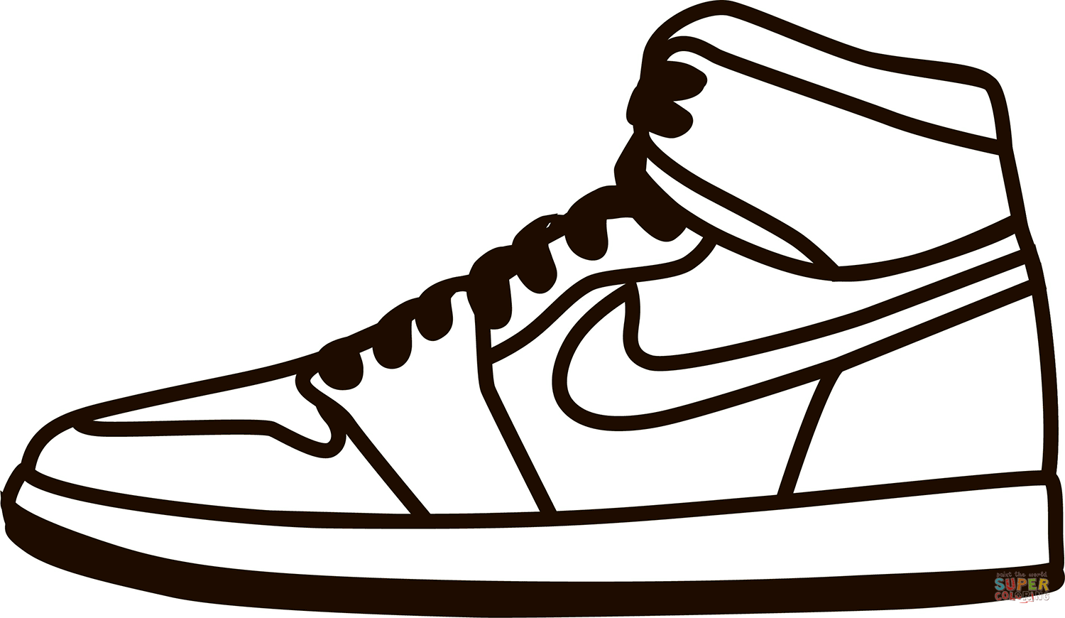 Nike sneaker coloring page free printable coloring pages