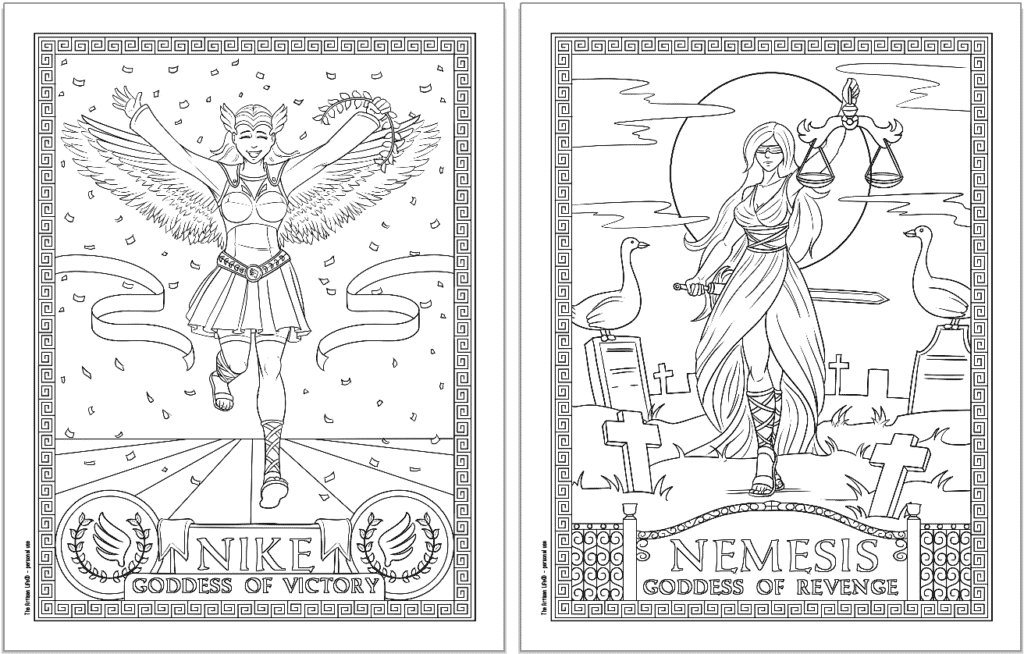 Free printable greek goddess coloring pages