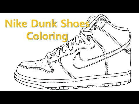 Nike coloring pages shoes nike dunk high painting