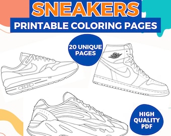 Most popular sneakers coloring pages to print and color instantly download now