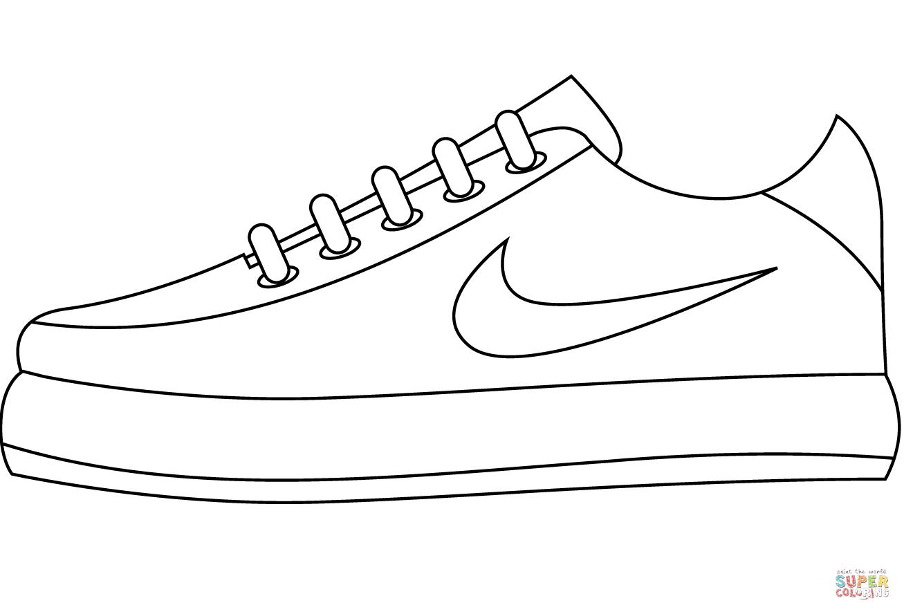 Nike sneaker coloring page free printable coloring pages