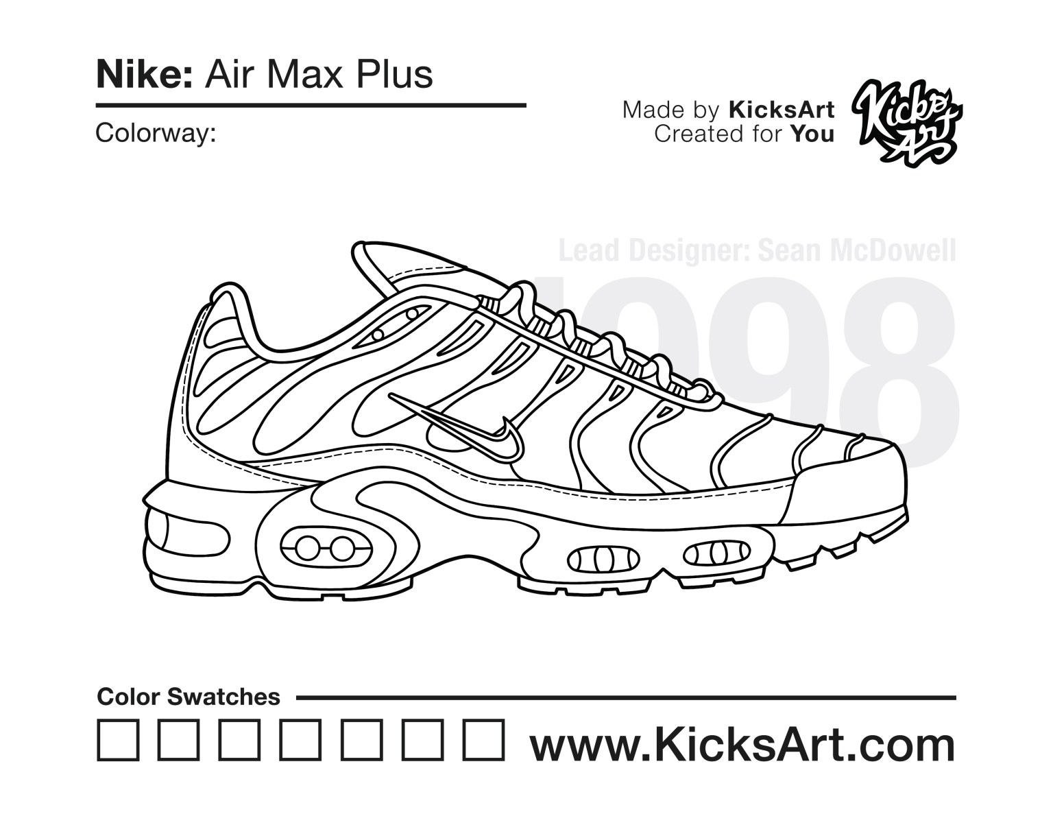 Nike air max plus sneaker coloring pages