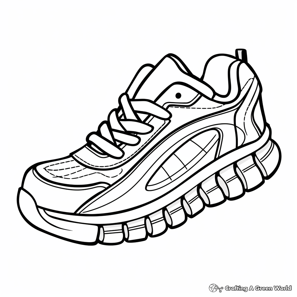 Running shoe coloring pages