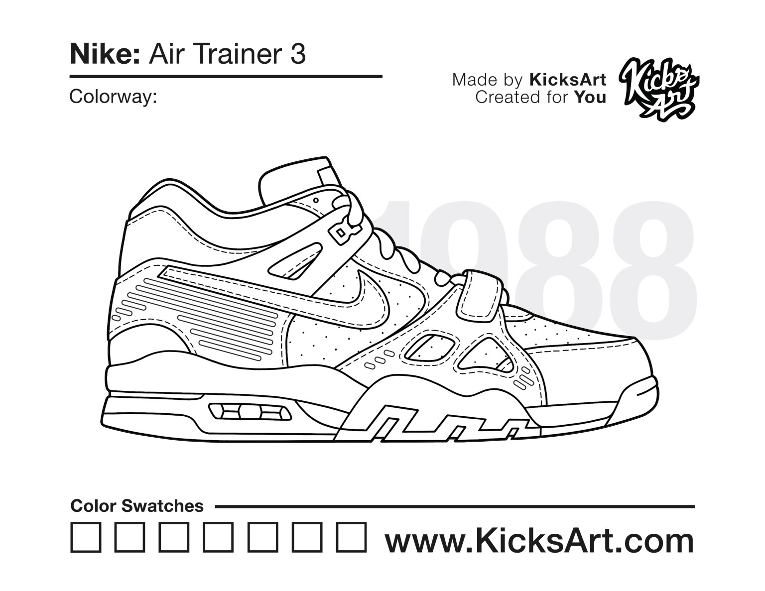 Nike air trainer sneaker coloring pages