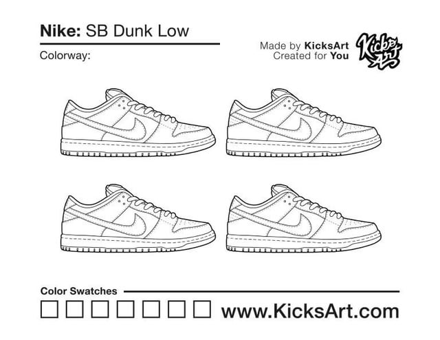 Nike sb dunk low sneaker coloring page i love to see all the recent colorwayscollaborations of this model pop off which is your favorite rcustomsneakers