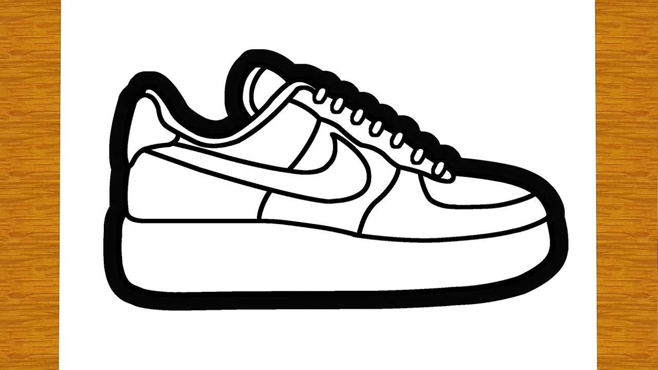 How to draw a nike air force shoe step by step easy drawings