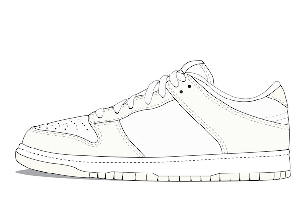 Premium vector lowtop sneaker vector design technical illustration template