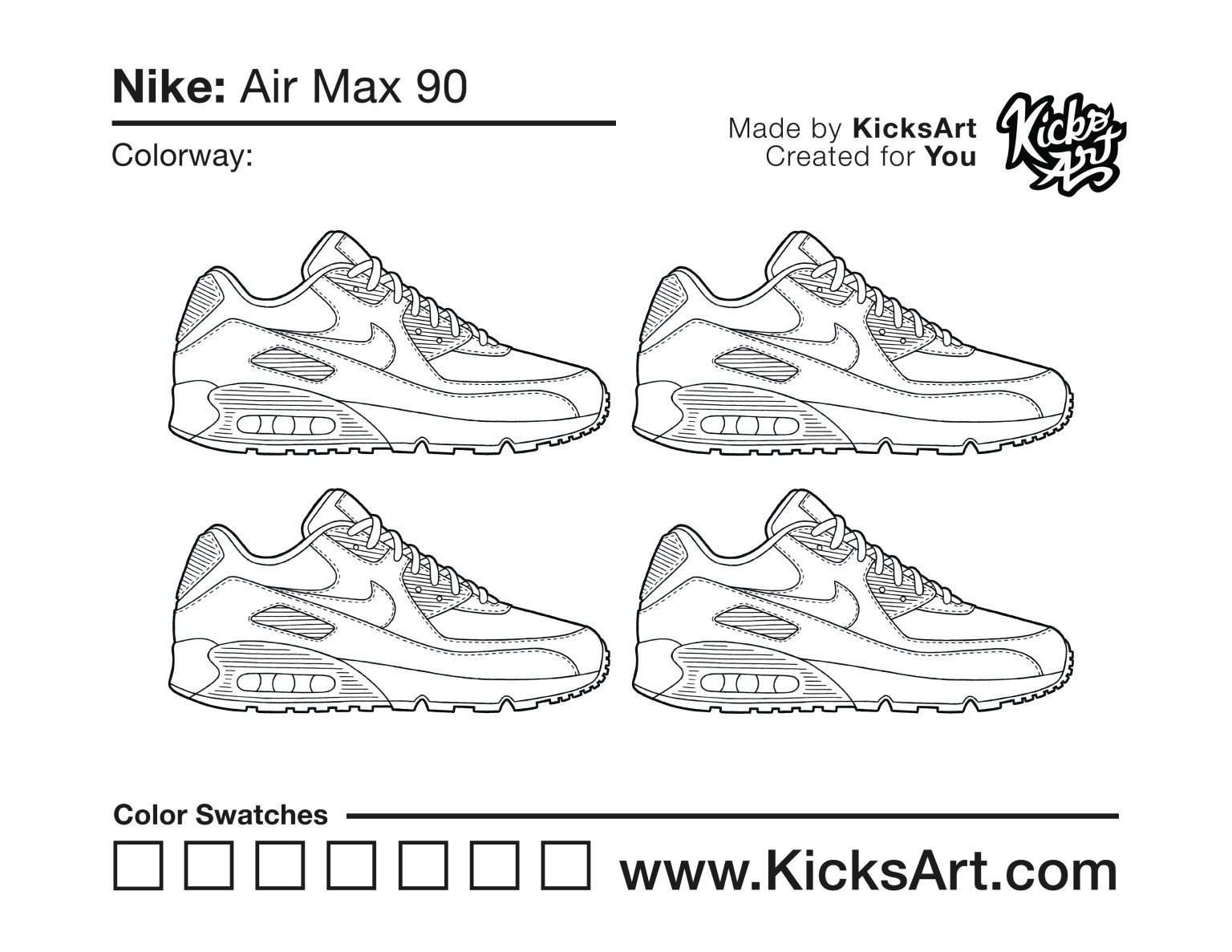 Nike air max sneaker coloring pages