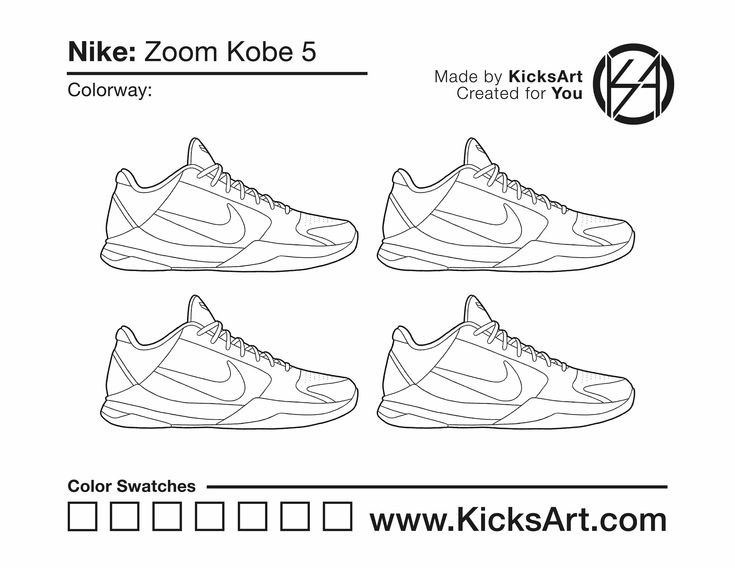 Nike kobe sneaker coloring pages