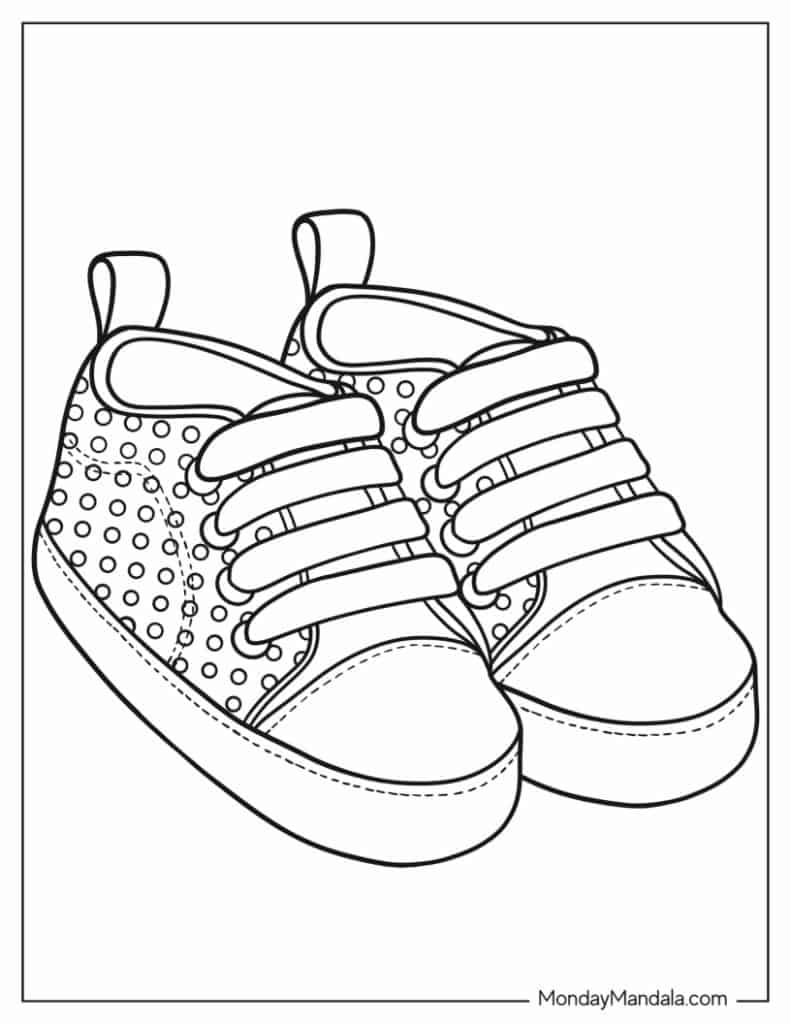 Shoe coloring pages free pdf printables