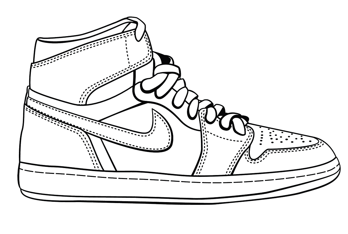 Nike shoe free coloring page