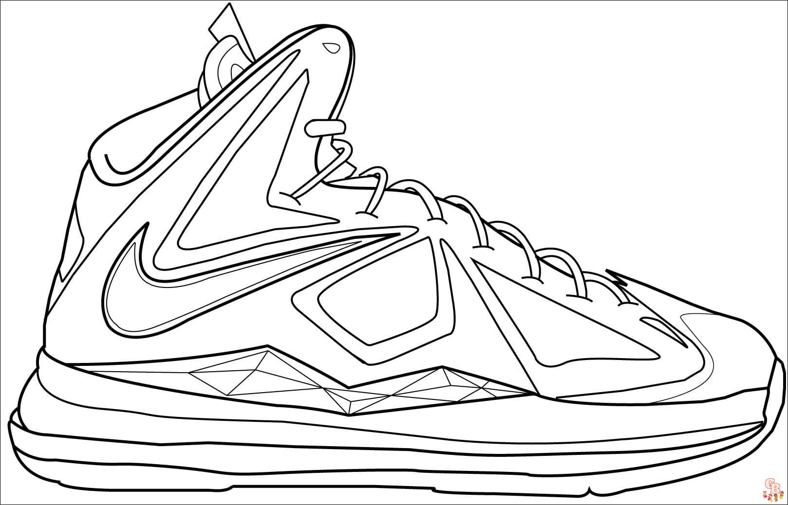 Enjoy coloring your favorite nike shoes with nike coloring pages