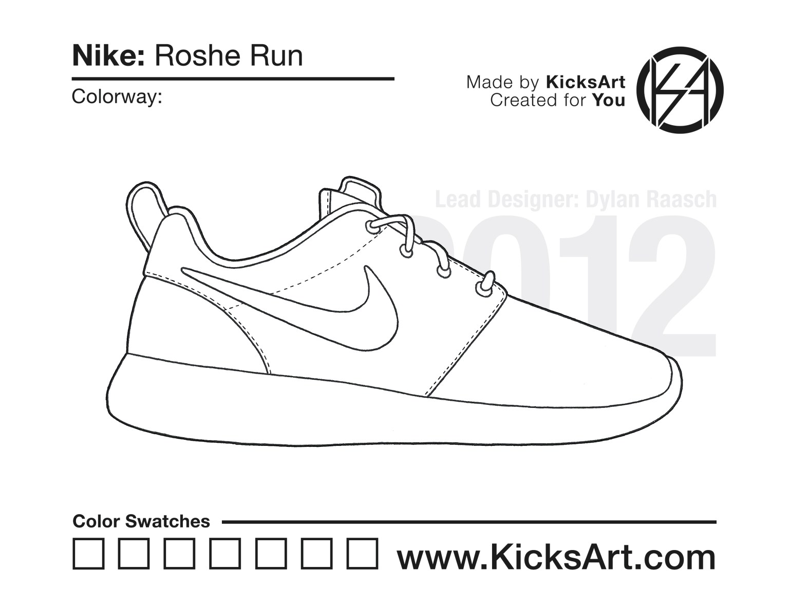 Nike roshe run sneaker coloring pages