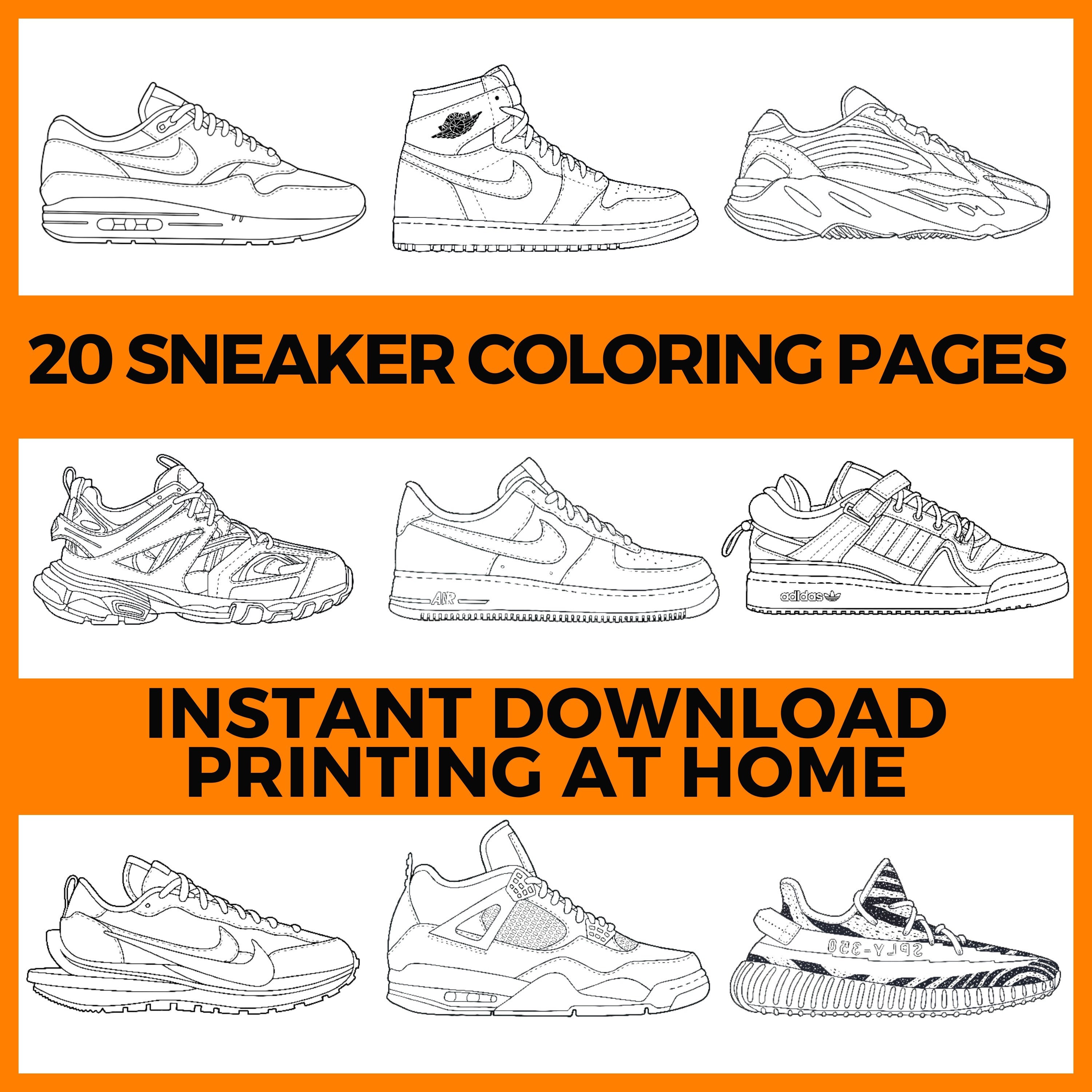 Nike shoes coloring pages