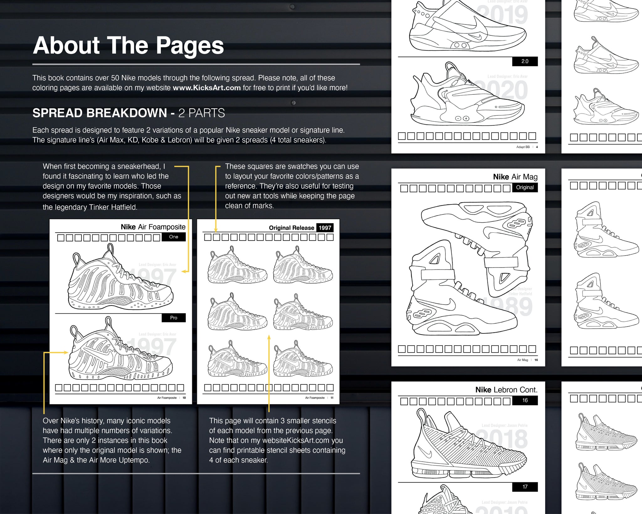 Digital pdf nike coloring book vol â created by kicksart â kicksart shop