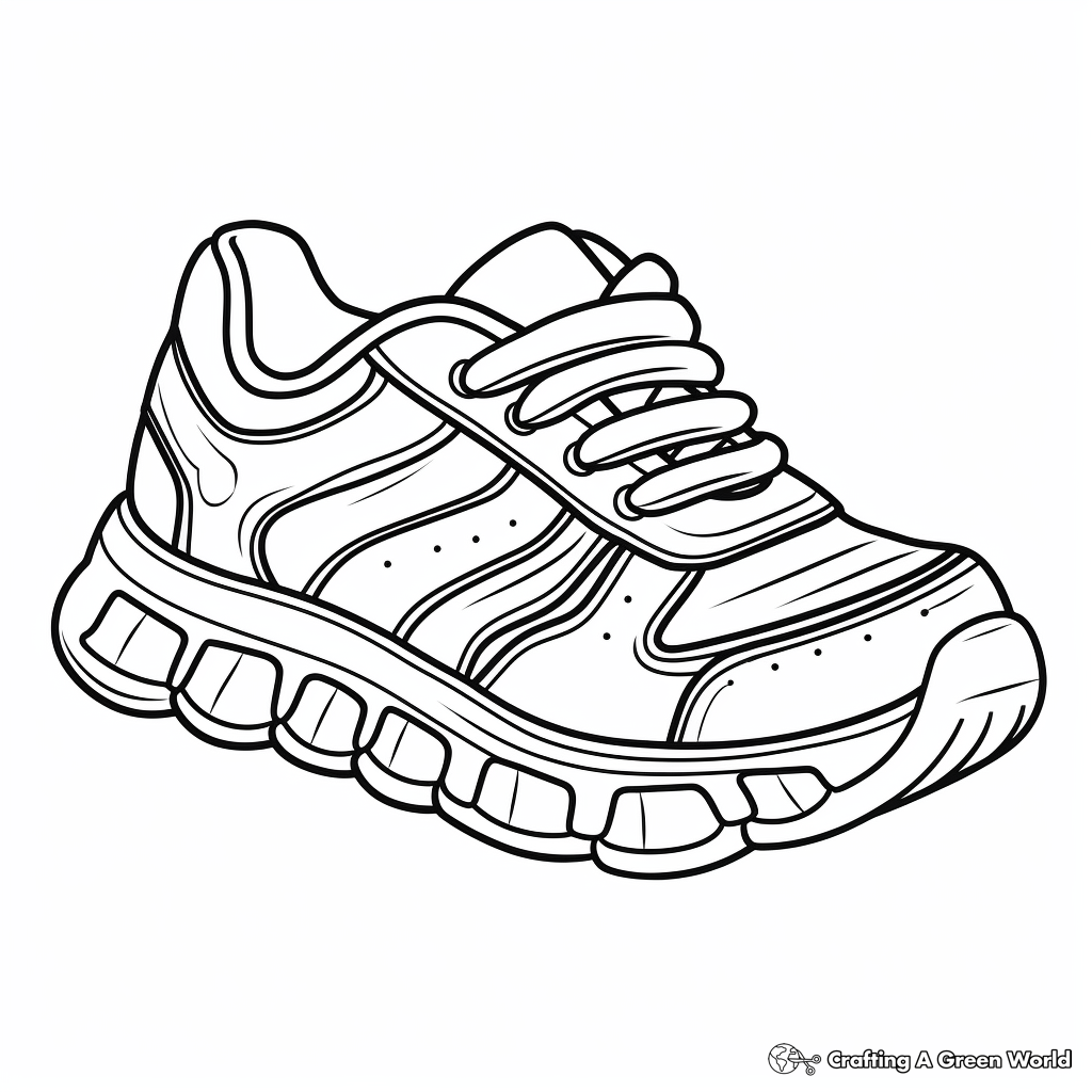 Running shoe coloring pages