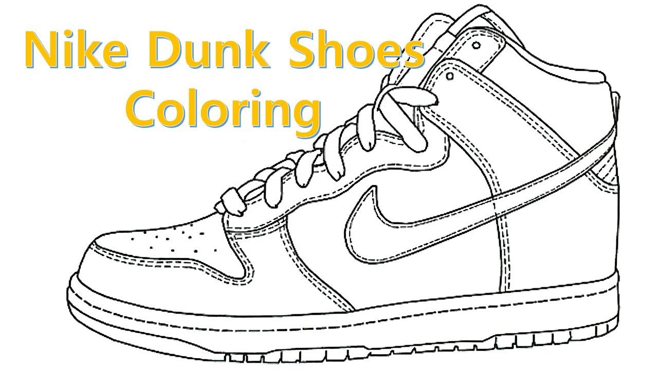 Nike coloring pages shoes nike dunk high painting