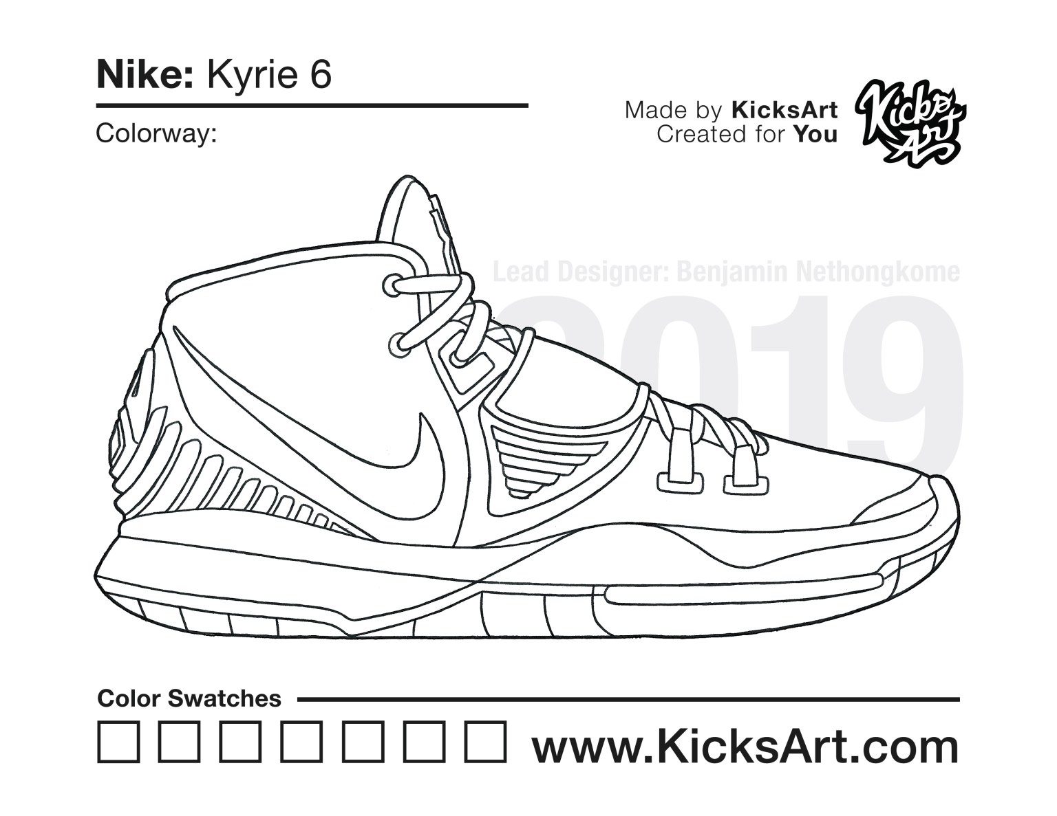 Nike kyrie sneaker coloring pages