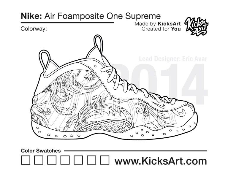 Nike air foamposite one supreme sneaker coloring page getting the details on the upper took a while but it was well worth it in the end rnike