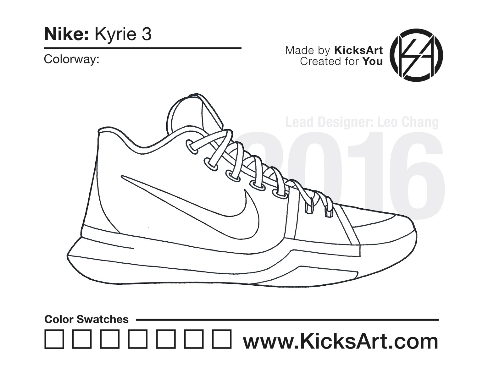 Nike kyrie sneaker coloring pages