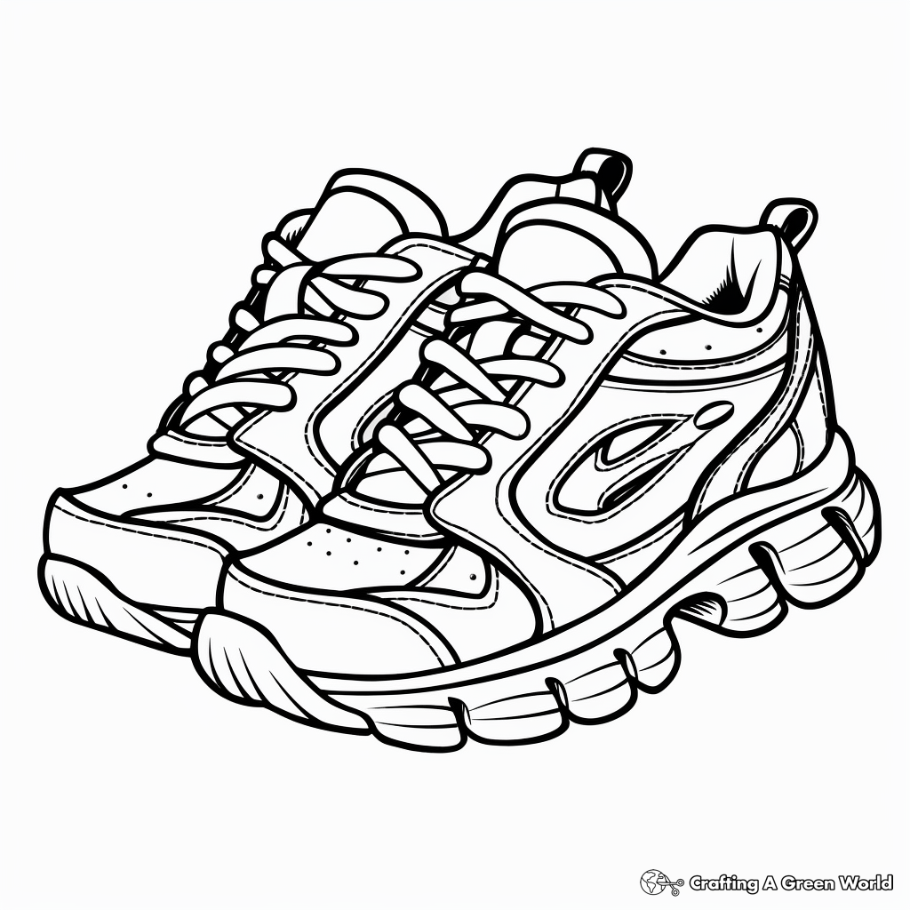 Running shoe coloring pages