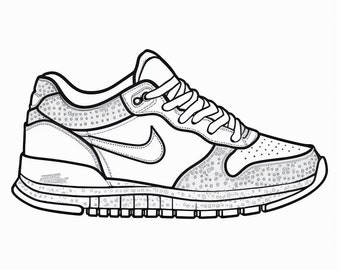 Printable coloring pages of sneakers for shoe lovers nike adidas converse and more