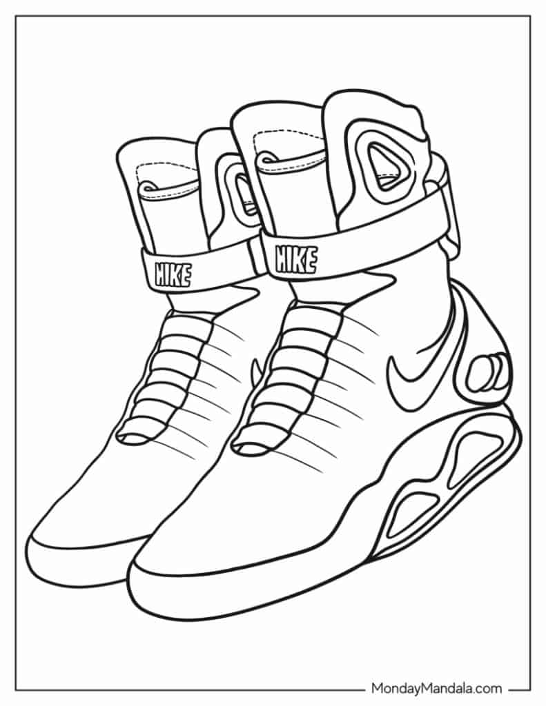 Shoe coloring pages free pdf printables