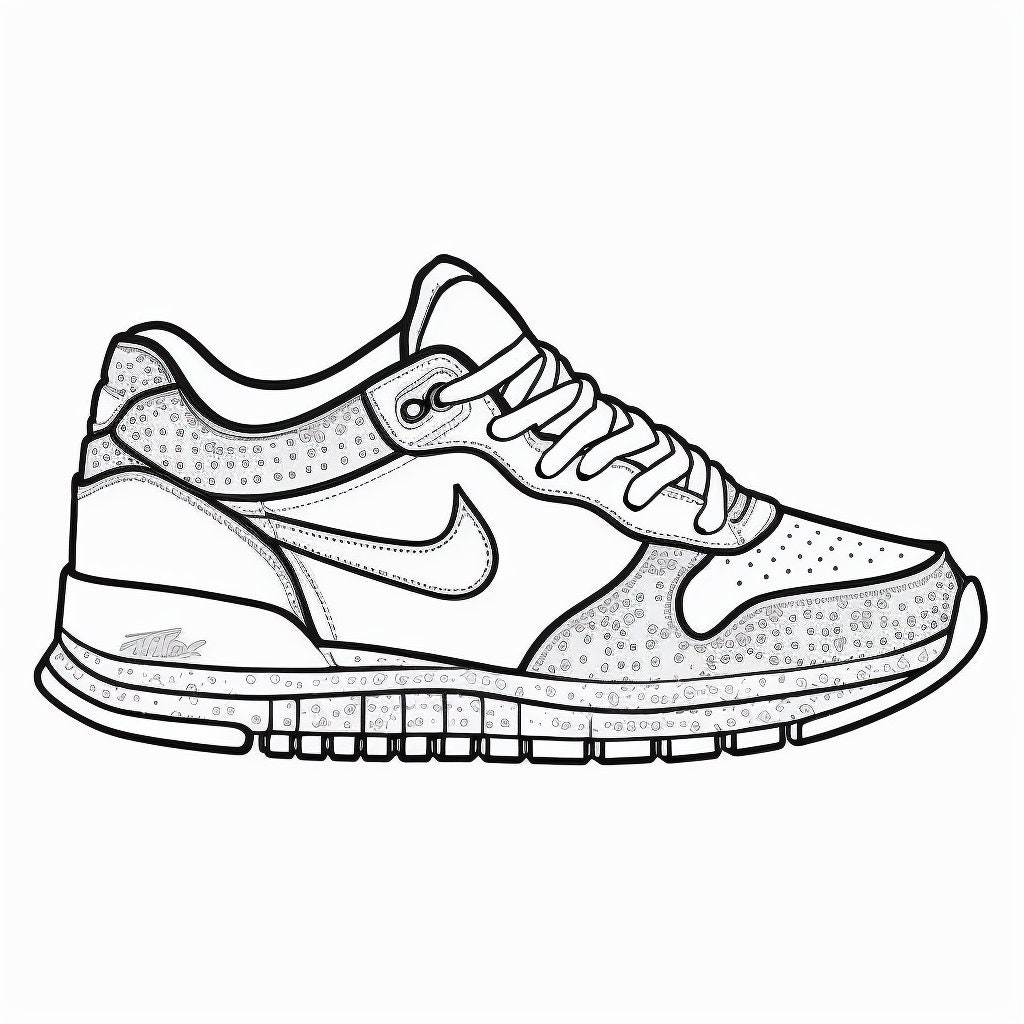 Printable coloring pages of sneakers for shoe lovers nike adidas converse and more