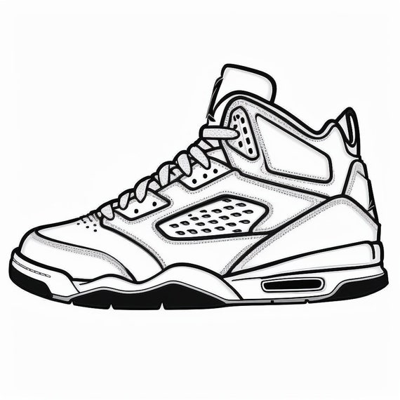 Printable coloring pages of sneakers for shoe lovers nike adidas converse and more