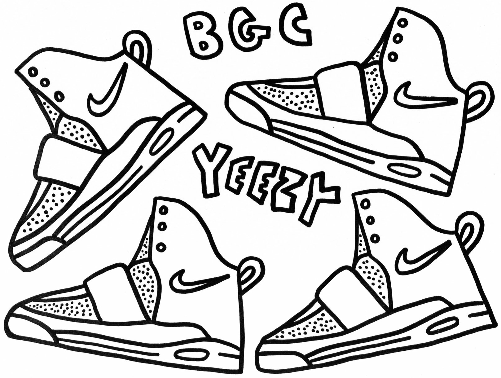 Air yeezy and ipod touch coloring sheets â