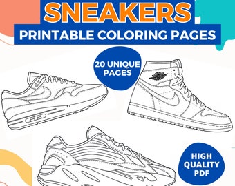 Most popular sneakers coloring pages to print and color instantly download now