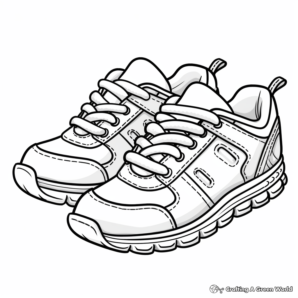 Running shoe coloring pages
