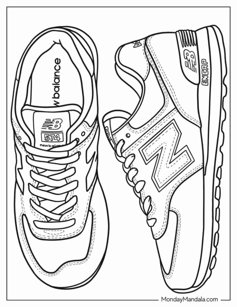 Shoe coloring pages free pdf printables