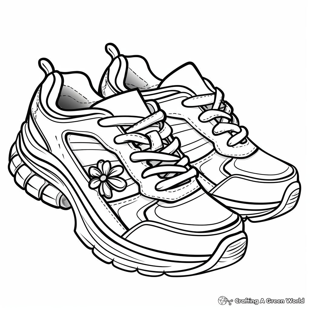 Running shoe coloring pages