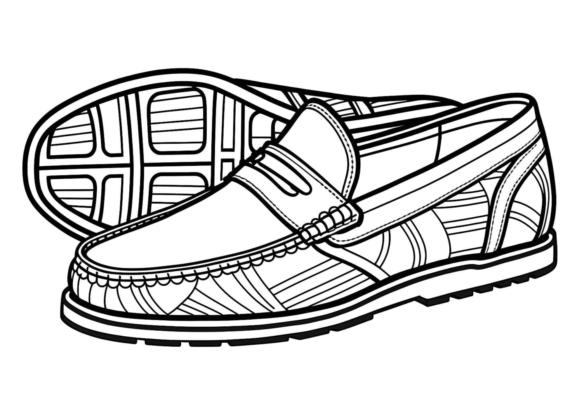 Printable shoe coloring pages for all ages