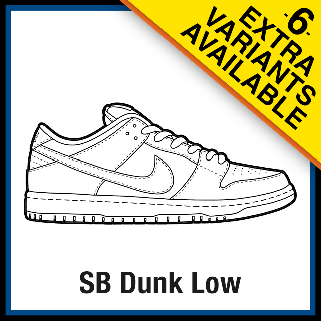 Nike sb dunk low sneaker coloring pages