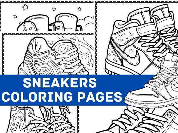 Sneaker coloring sheets relaxing coloring activity relaxing stress teaching resources