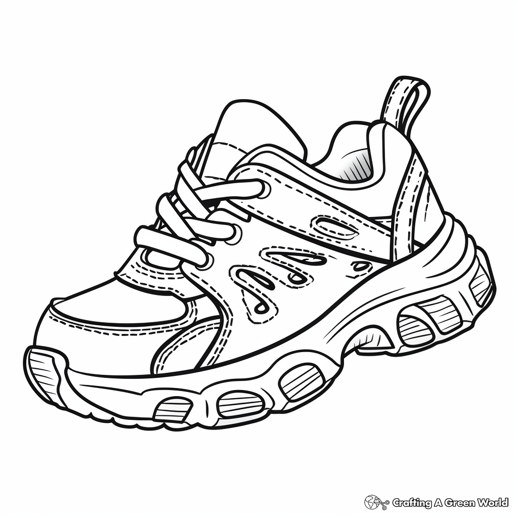 Running shoe coloring pages