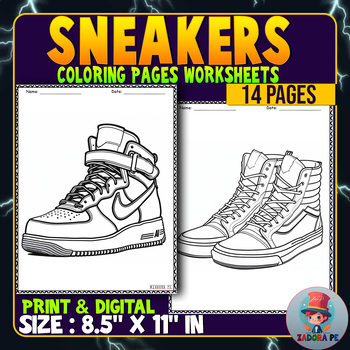 Solesplash sneaker dreams coloring collection worksheets autumn fall